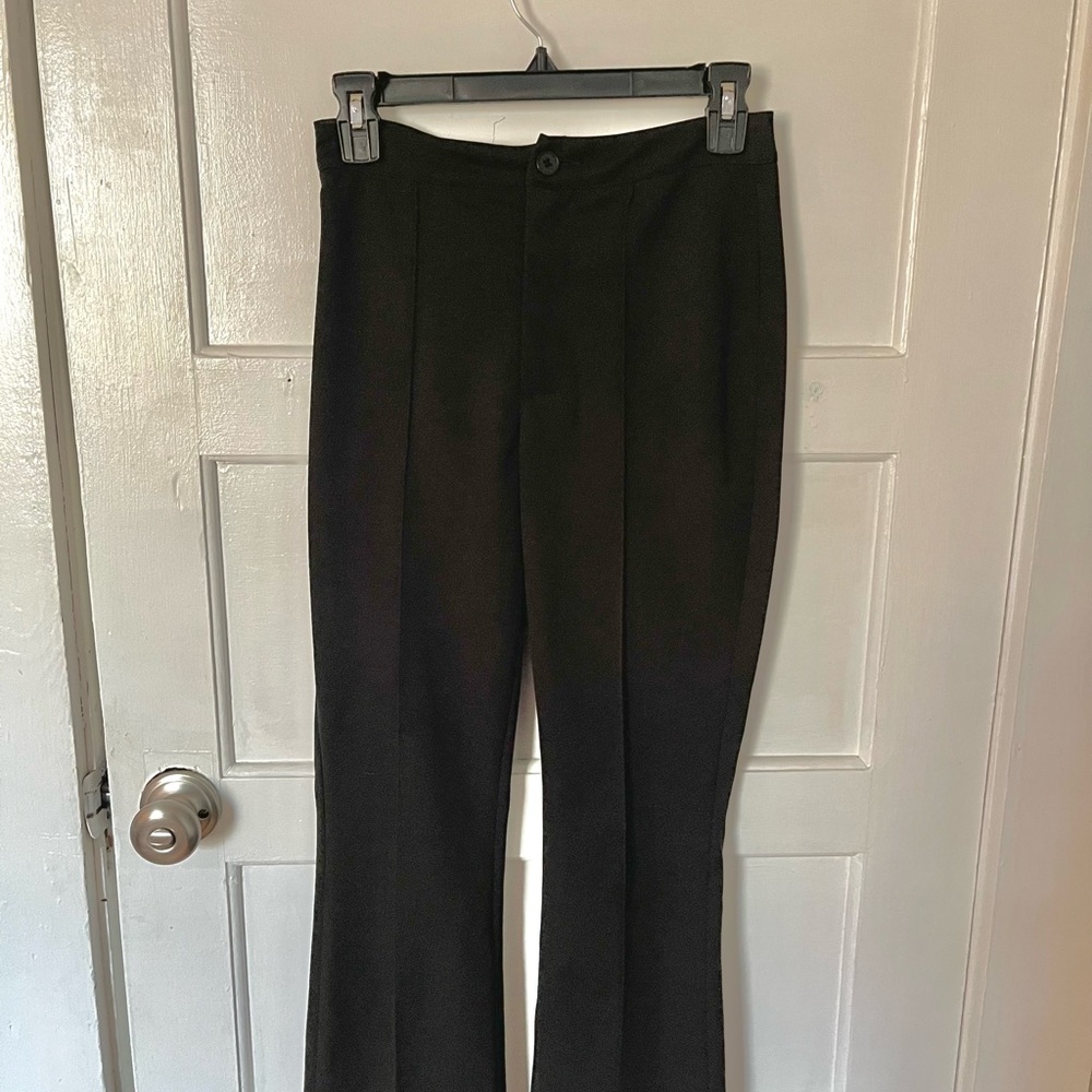 Petite High Wast Black Tailored Pants